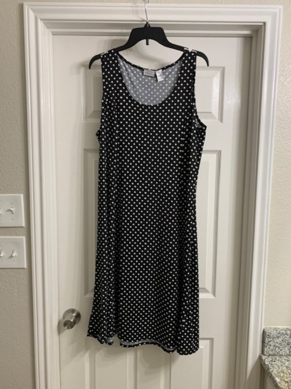 Kim Rogers Brand Women's Black & White Polka Dot Dress, Size XL